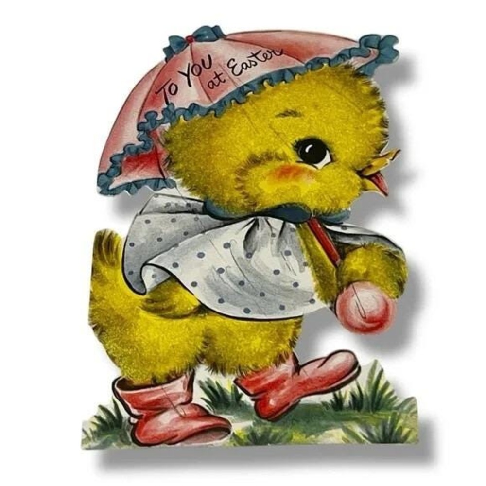 Hallmark To You At Easter Anthropomorphic Dressed Duck c1949 Vintage Card DBX